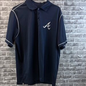 Men's Atlanta Braves Navy Polo Shirt with Embroidered‎ Logo